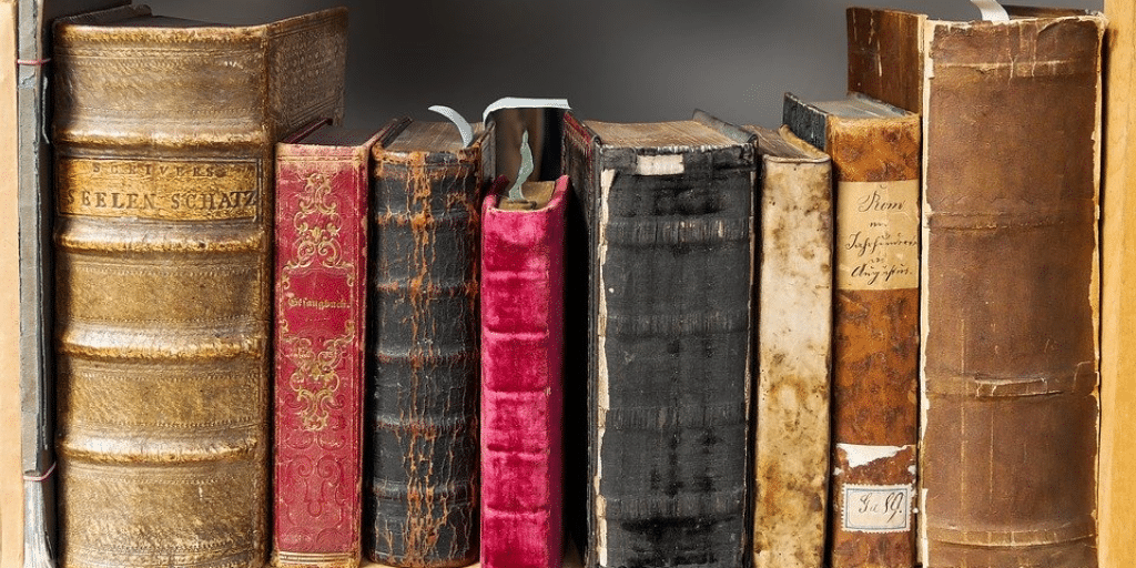 Books on a shelf