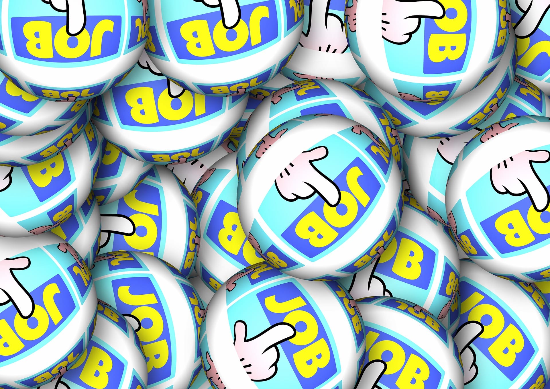 bingo balls with the word job printed on them