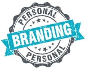 personal branding vintage turquoise seal isolated on white