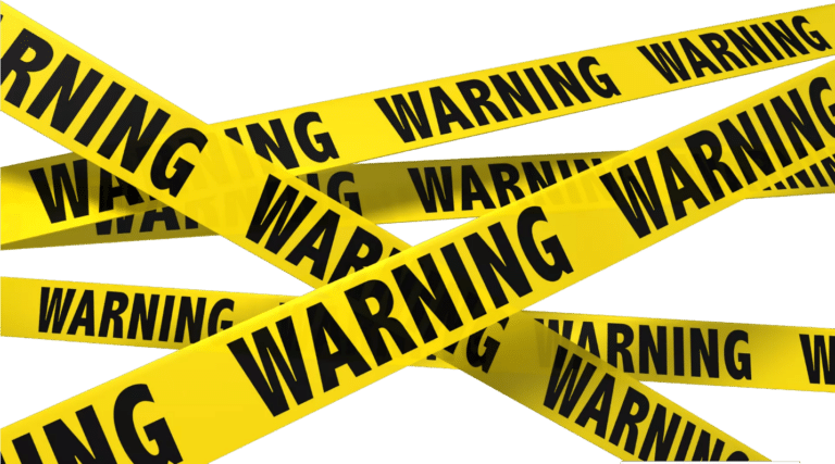 criss-crossed warning tape